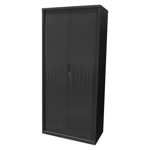 Rapidline Go Tambour Door Cupboard with 5 Shelves 900 x 1981 x 473mm Black
