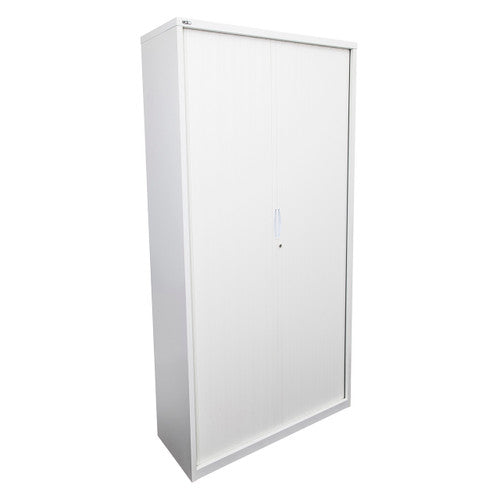 Rapidline Go Tambour Door Cupboard with 5 Shelves 900 x 1981 x 473mm White