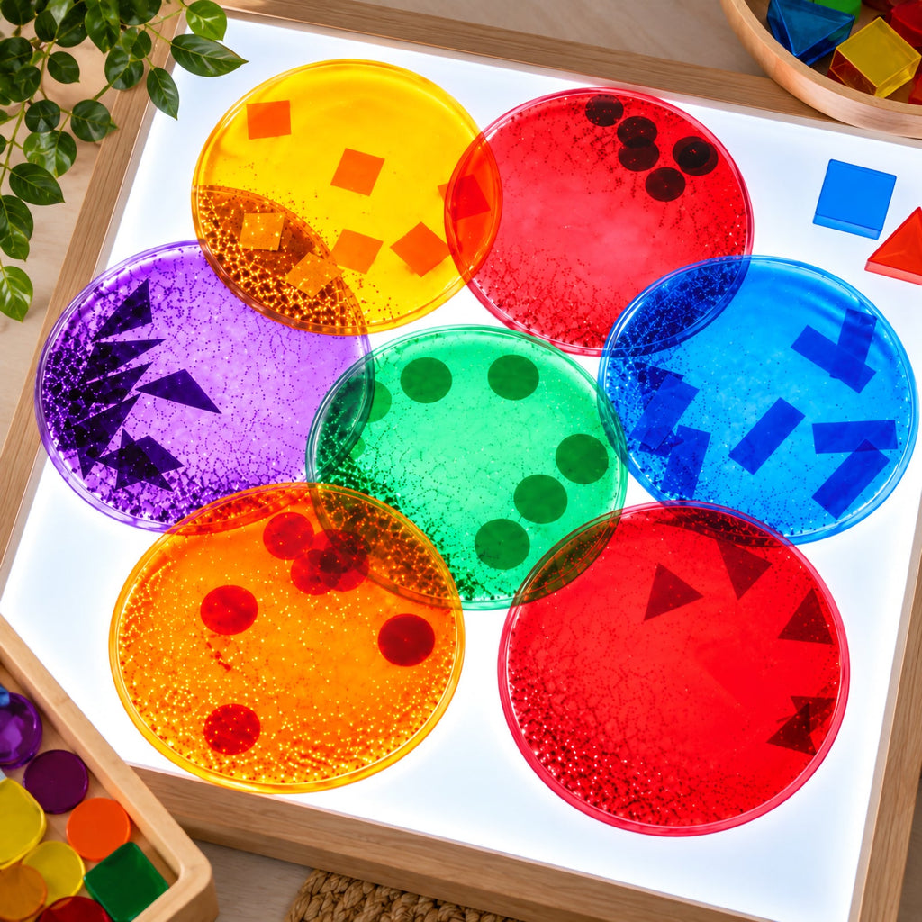 Giant Squidgy Sparkle Circles Tactile Set of 7