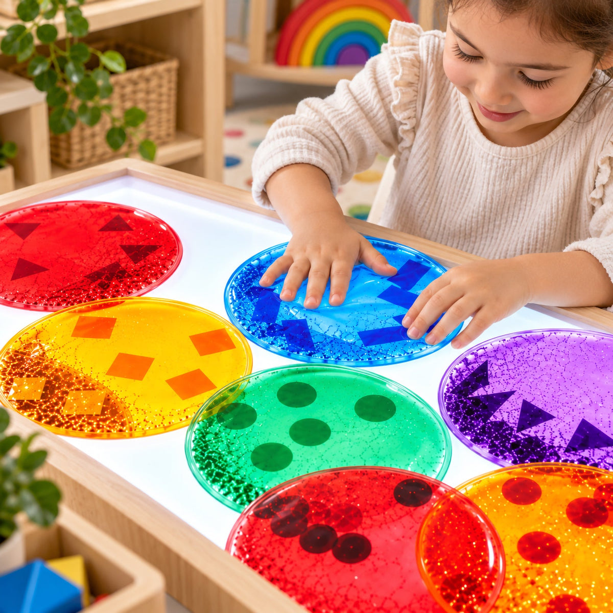Giant Squidgy Sparkle Circles Tactile Set of 7