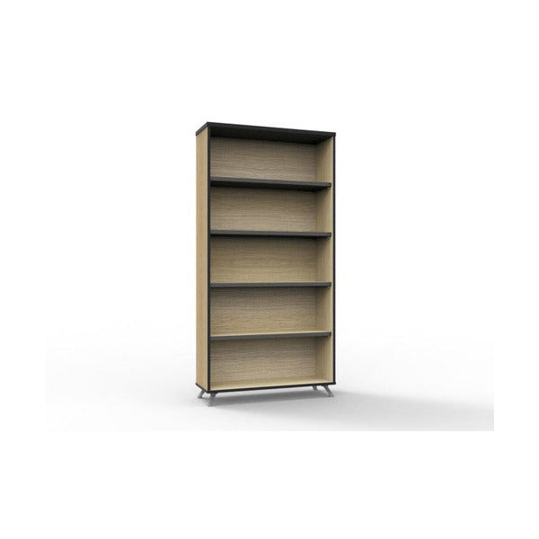 Rapidline Rapid Infinity Bookcase 900 x 315 x 1800mm Natural Oak / Black