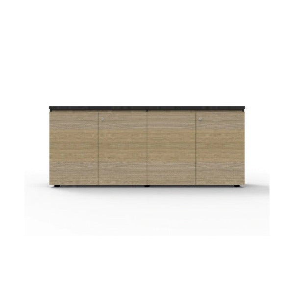 Rapidline Deluxe Infinity Swing 4 Door Cupboard 1800 x 450 x 730mm Natural Oak / Black