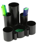 Italplast GreenR Desk Tidy 6 Compartment Black