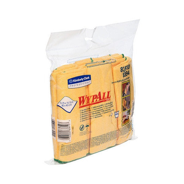 WypAll Microfibre Cloths 40cm x 40cm Yellow 6 Cloths Pack of 4