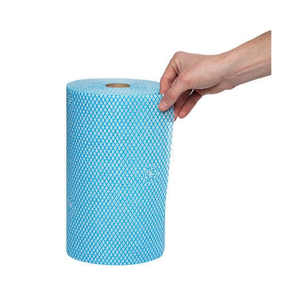 WypAll Colour Coded Heavy Duty Cloth Wiper Roll Blue 107 Wipers Pack of 4