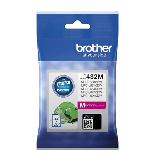 Brother LC432M Standard Yield Ink Cartridge 550 Pages Magenta