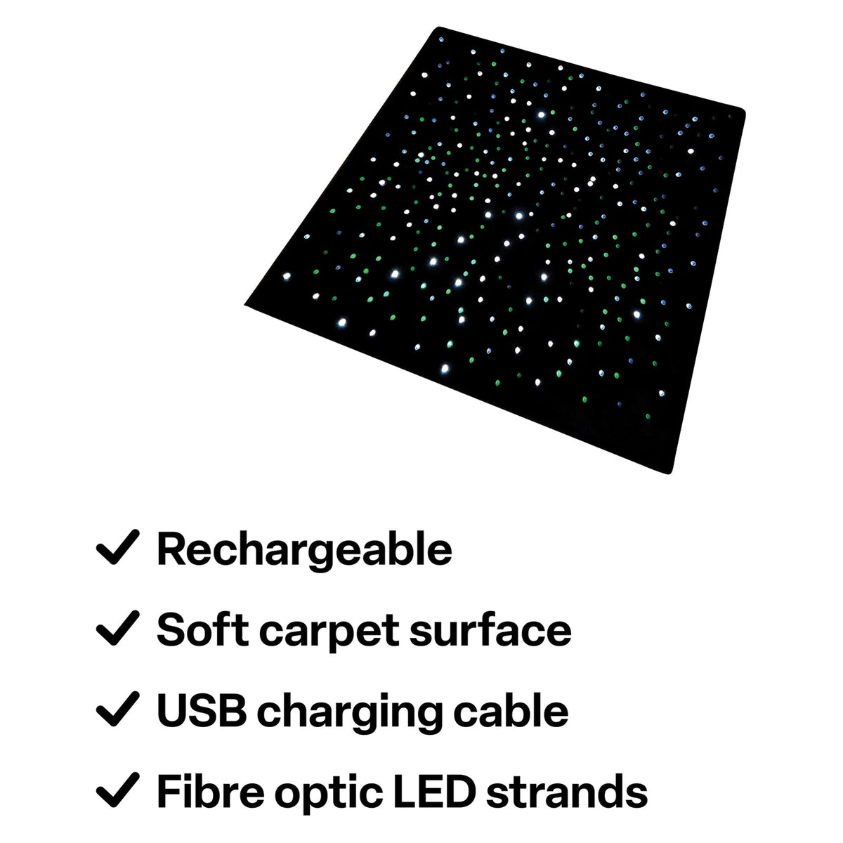 LED Sensory Carpet 95 x 95cm Fibre Optic Rechargeable