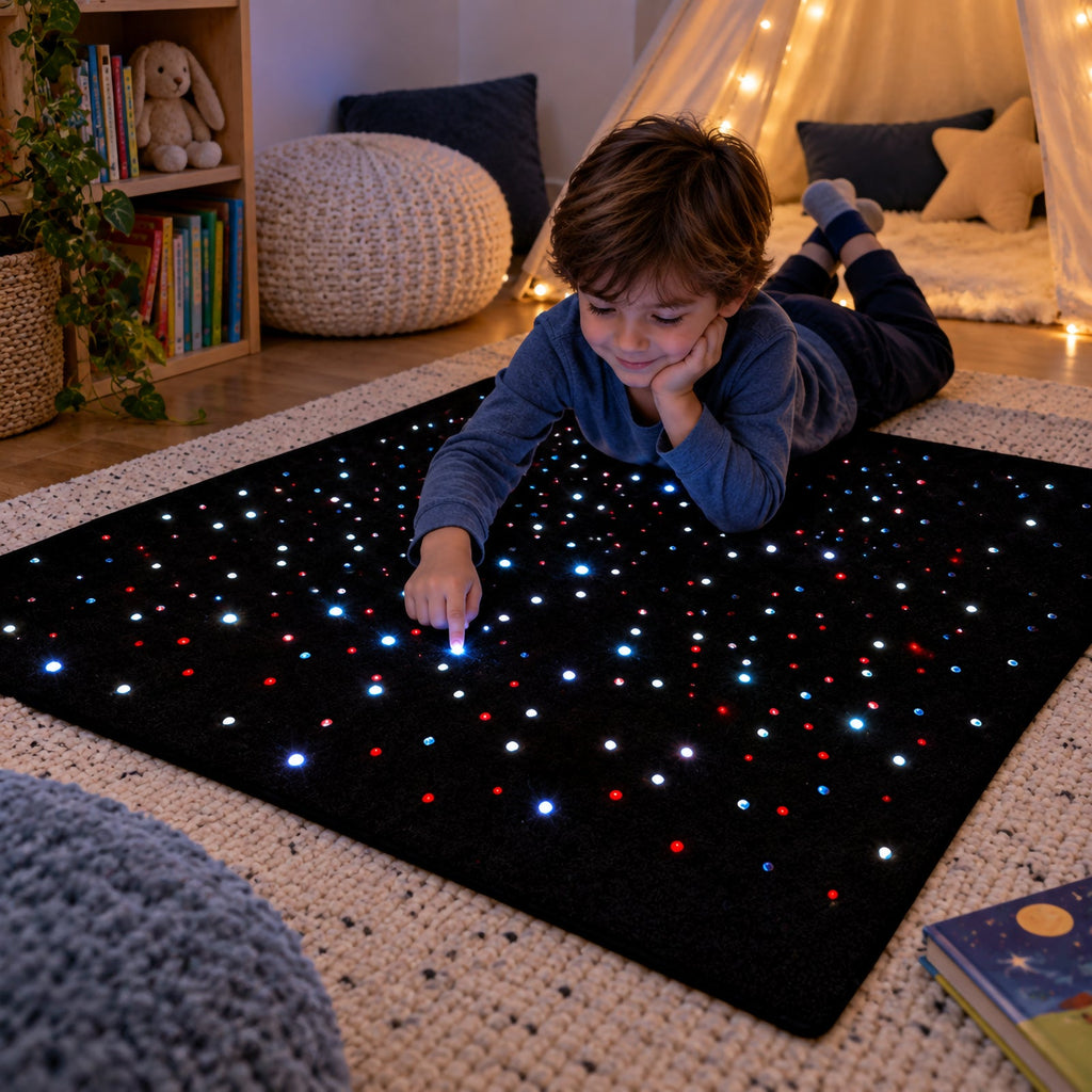 LED Sensory Carpet 95 x 95cm Fibre Optic Rechargeable