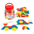 Learning Can Be Fun Solid Plastic Pattern Blocks Jar of 126