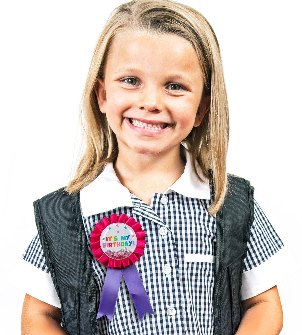 Learning Can Be Fun Giggle and Grow Birthday Badge Pink