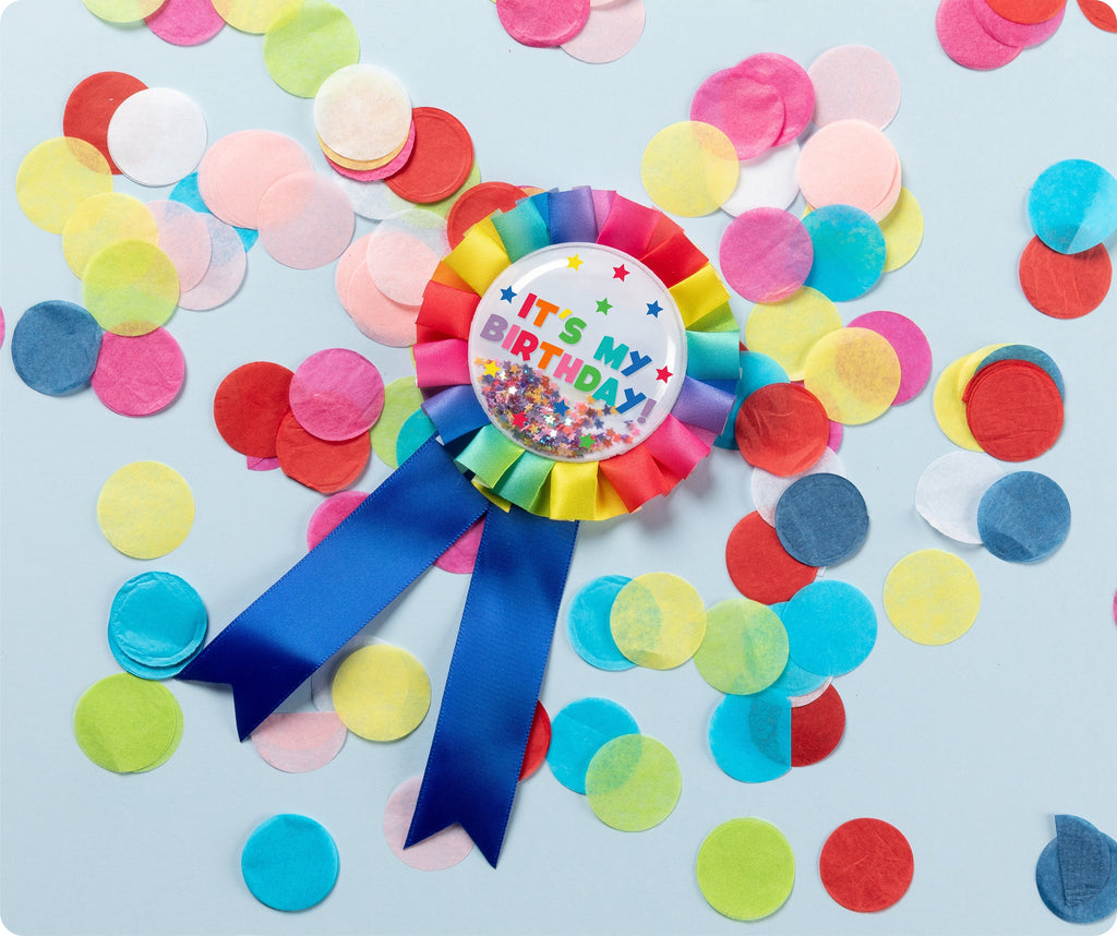 Learning Can Be Fun Giggle and Grow Birthday Badge Rainbow