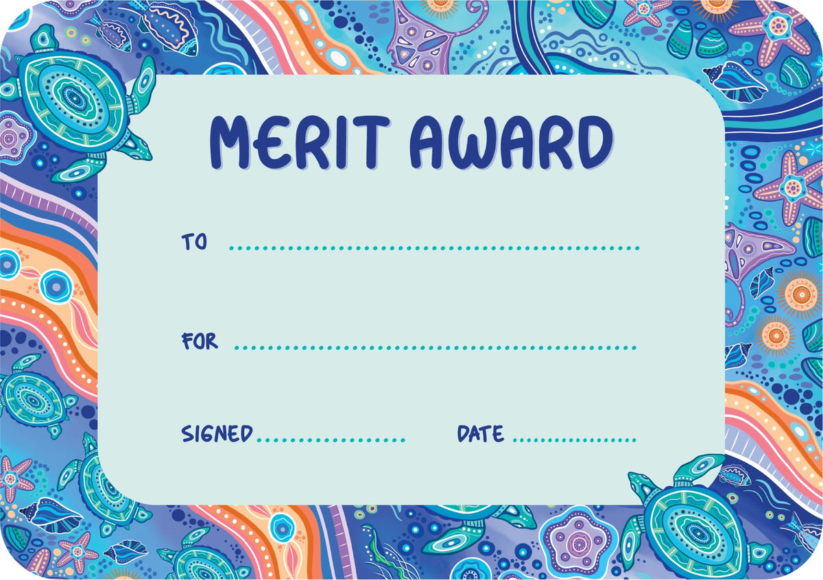 Learning Can Be Fun Ocean Country Merit Award Certificates Pack of 30