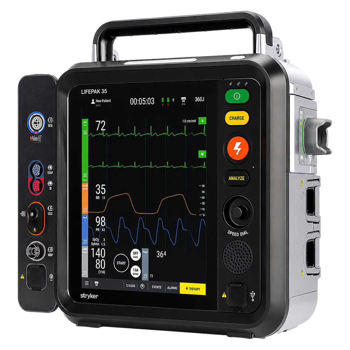 LifePak 35 Defibrillator/Monitor - LP35 12L SPO2 TEMP IP (EDW) with CO