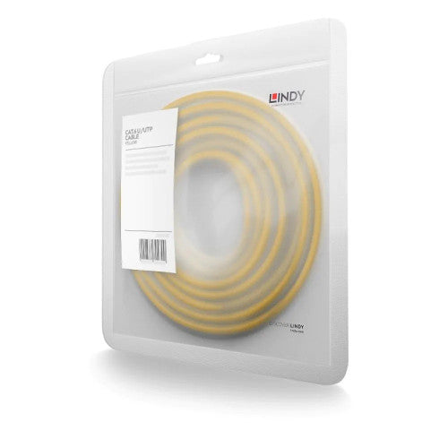 Lindy 0.3m Cat6 U/UTP Gigabit Network Cable Yellow