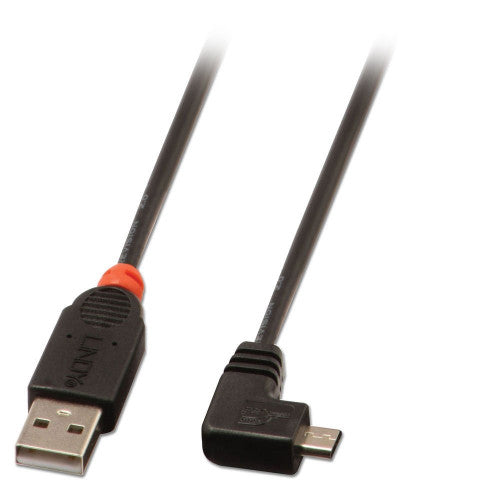 Lindy 2m USB 2.0 Cable Type A to 90 Degree Micro-B