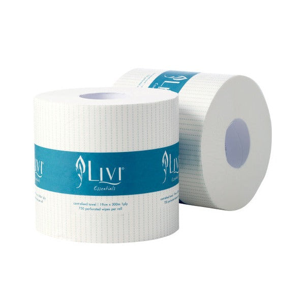 Livi 1203 Essentials Centrefeed Roll Towel 1 Ply 300m Carton 4