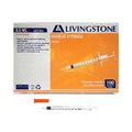 Livingstone Insulin Syringe 0.5mL 31G x 8mm Fixed Needle Box of 100