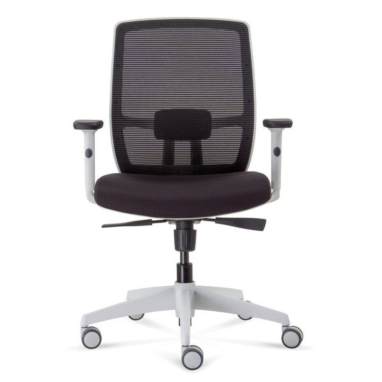 Rapidline Luminous Mesh Back Operator Chair White Frame Black Fabric