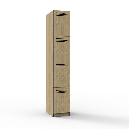 Rapidline Rapid Infinity 4 Door Melamine Locker Natural Oak / Black