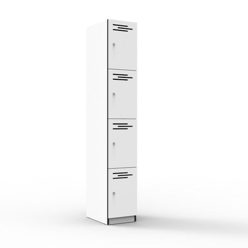 Rapidline Rapid Infinity 4 Door Melamine Locker Natural White / Black