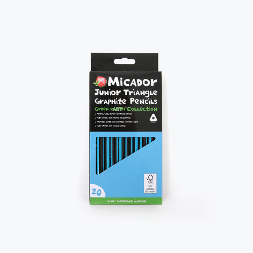Micador Graphite Junior Triangular Pencils FSC 100% 2B Box of 20