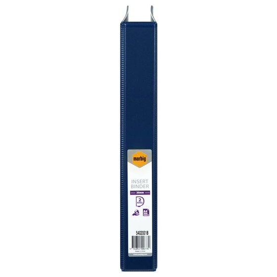 Marbig Clearview Insert Binder 25mm 2D A4 Blue Pack of 20