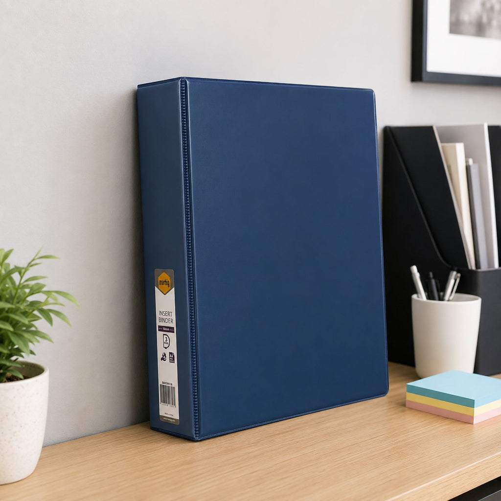 Marbig Clearview Insert Binder A4 50mm 3D Ring Blue Box 12