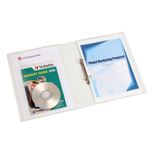 Marbig Clearview Insert Binder with Pocket 25mm 2D A4 Clear