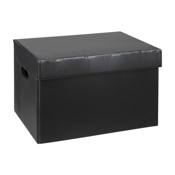 Marbig Corflute Box with Attached Lid Black