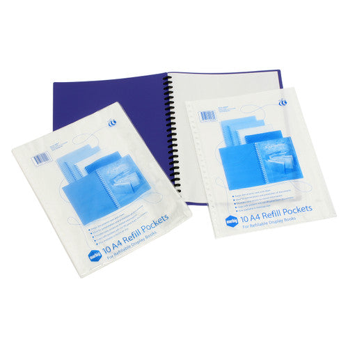 Marbig Display Book Refill A4 Clear Pack of 10