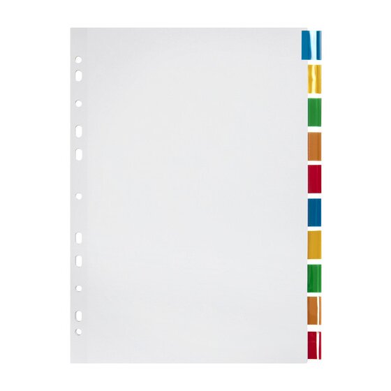 Marbig Indices and Dividers 10 Insert Tab Manilla A4 Multi Colour