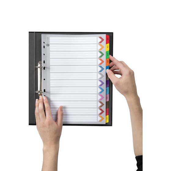 Marbig Indices and Dividers Jan-Dec Tab Reinforced A4 Multi Colour