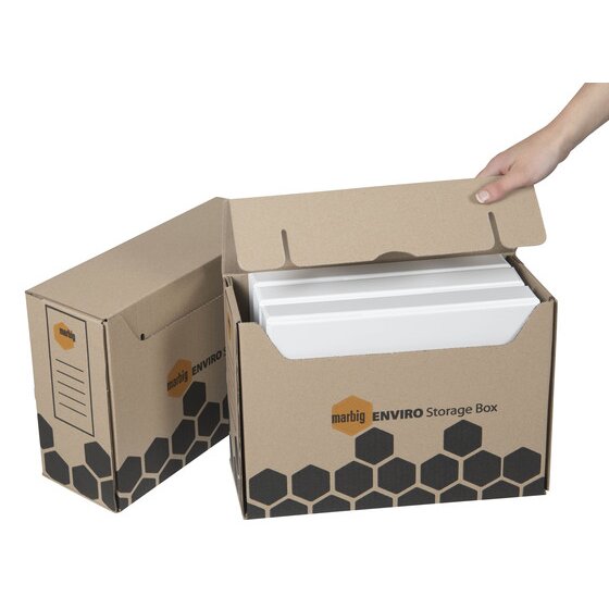 Marbig Enviro Storage Box Brown Carton of 20