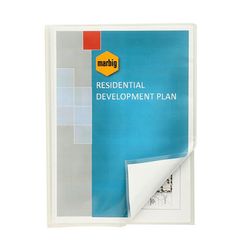 Marbig Flic File Display Book Insert Cover 10 Pocket A3 Clear