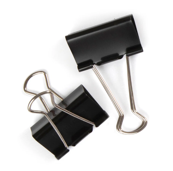 Marbig Fold Back Clips 25mm Black Box of 12