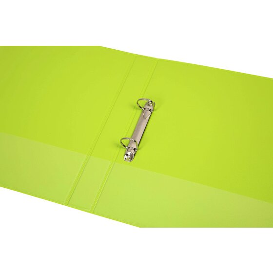 Marbig Clearview Insert Binder 25mm 2D A4 Lime Pack of 20