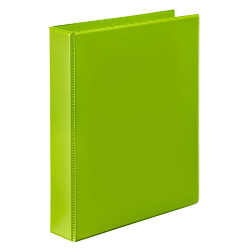 Marbig Clearview Insert Binder 38mm 2D A4 Lime Pack of 12