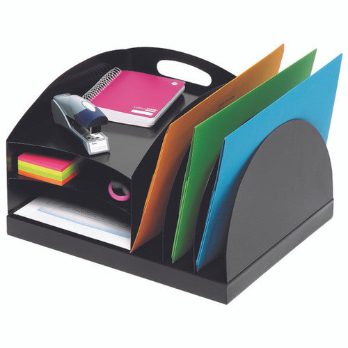 Marbig Metal Desktop Organiser 2 Way Curved Black