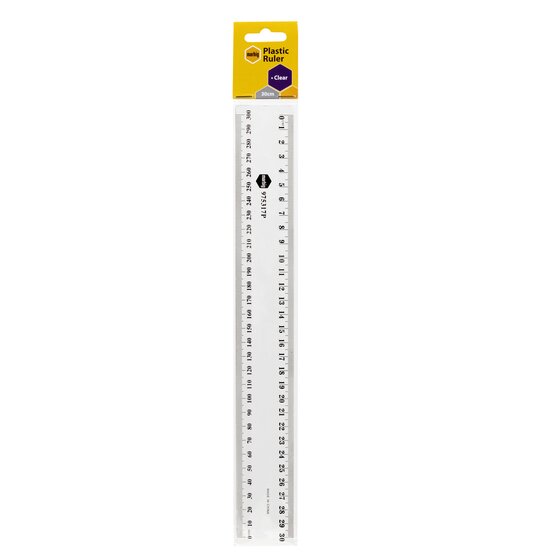 Marbig Plastic Ruler 30cm Clear Hangsell