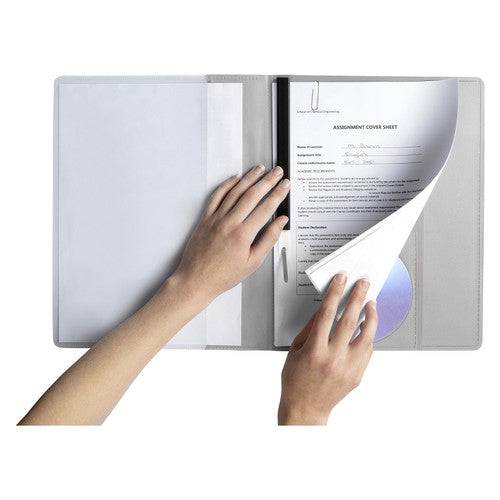 Marbig Flat File with Insert Cover A4 Premier Grey