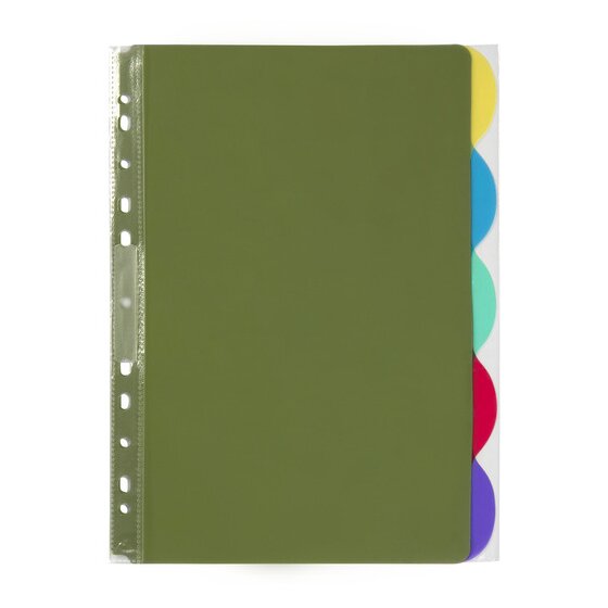 Marbig Professional Indices and Dividers 5 Tab PP A4 Multi Colour