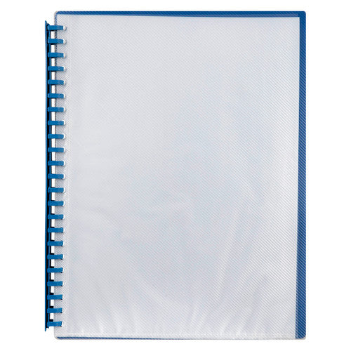 Marbig Refillable Display Book 20 Pocket A4 Clear Blue