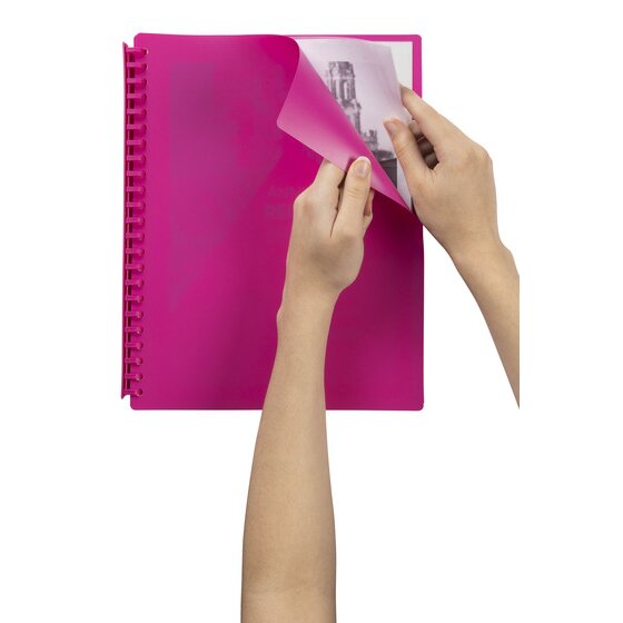 Marbig Refillable Display Book 20 Pocket A4 Pink