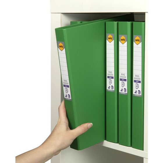 Marbig Ring Binder 25mm 2D Polyethylene A4 Green Box of 6