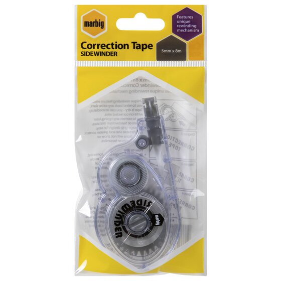 Marbig Sidewinder Correction Tape 5mm x 8m White