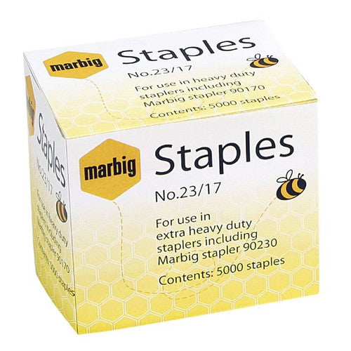 Marbig Staples Heavy Duty No 23/17 Box of 5000 for 90170