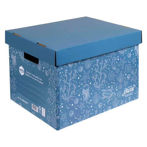 Marbig Enviro We Mean Green Archive Box Sea Blue Carton of 4