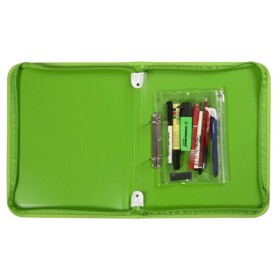 Marbig Zipper Binder 25mm 2D with Tech Case Lime Box of 10