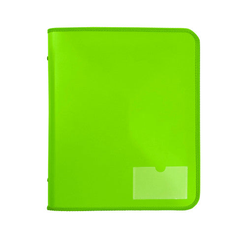 Marbig Zipper Binder 25mm 2D with Tech Case Lime Box of 10