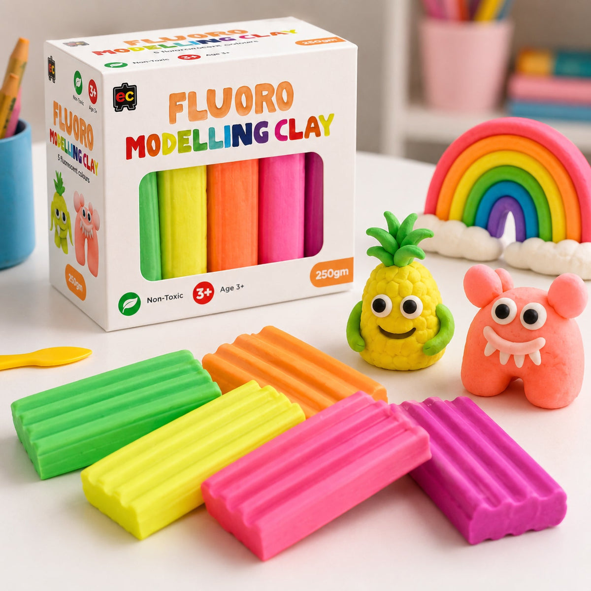 Modelling Clay 250g Fluoro Assorted Colours